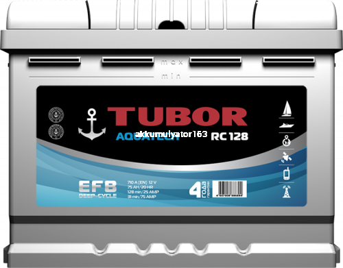 Аккумулятор TUBOR aquatech  6ст-75.0 VL — купить в магазине akkumulyator163 с бесплатной доставкой и установкой по Самаре.